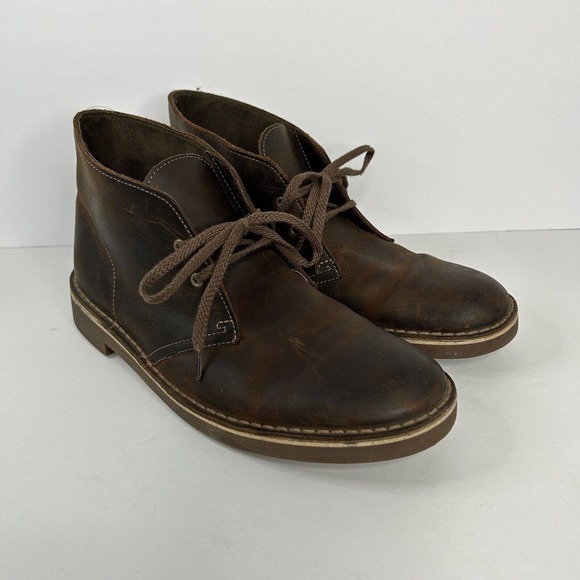 Clarks Other - Clarks Mens Bushacre 2 Brown Leather Ankle Boots Chukka Size 8.5M